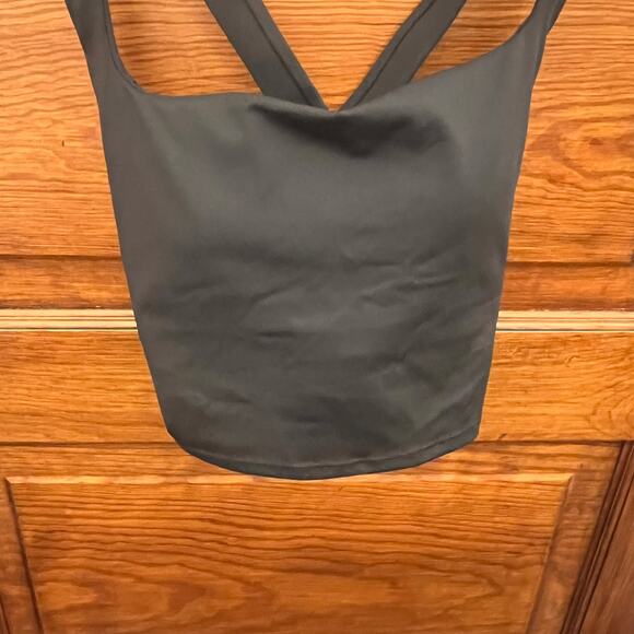 Halara sz S NWT Softlyzero Airy Square Neck Black Crisscross Cropped Tank Top - Picture 3 of 15
